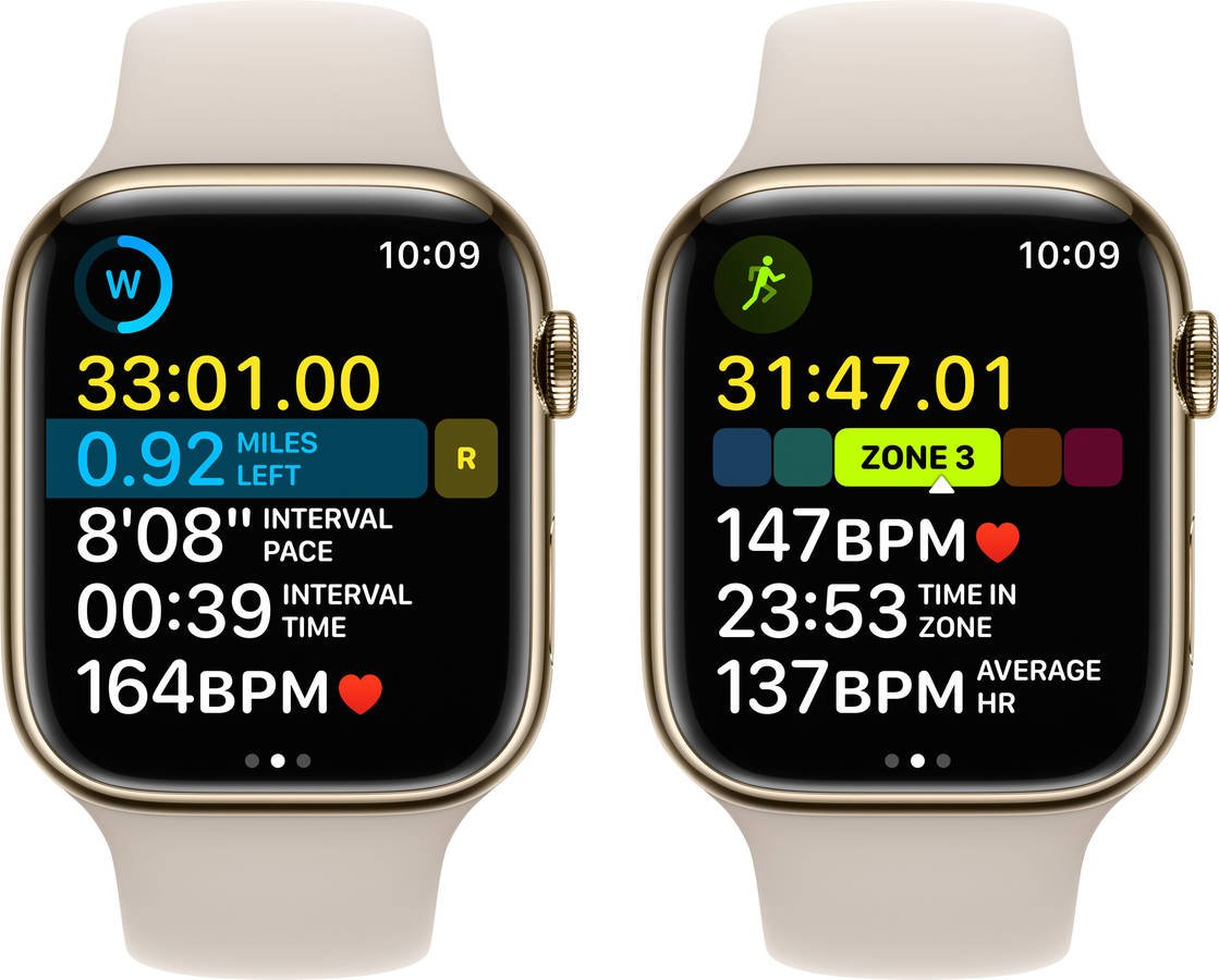 Apple Watch Series 8 GPS+Cellular 45mm Aço Inoxidável Dourado com Bracelete  desportiva Luz das estrelas