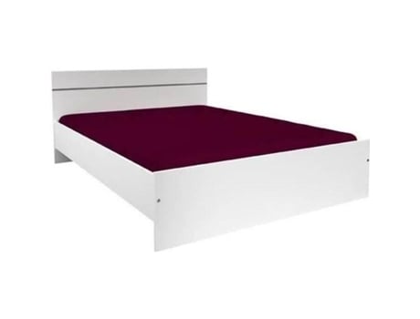 Cama adulta contemporânea branca 140 x 190 cm parisot