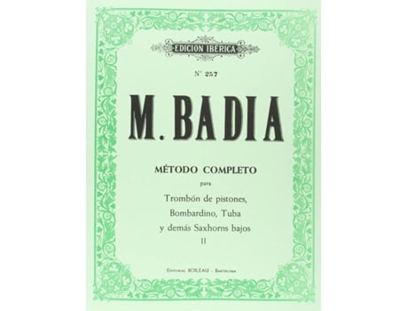 Livro Método Trombón Pist., Tuba, Bombard.Vol.Ii de Miquel Badia Sarri (Espanhol)