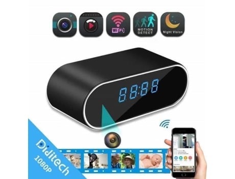 Despertador de Segurança Wi-Fi Câmera Full Hd 1080P Câmera Espiã Despertador Oculto Visão Noturna P2P Dvr Movimento Jes10301 CHANGM