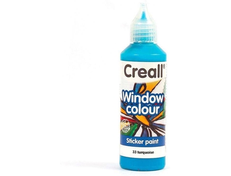 Tinta Reposicionável para Janelas Glass CREALL (Azul Turquesa - 80 ml)