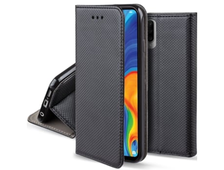 Capa Inteligente para Huawei Huawei P30 Lite MOOZY Magnética com Porta-Cartões Preto