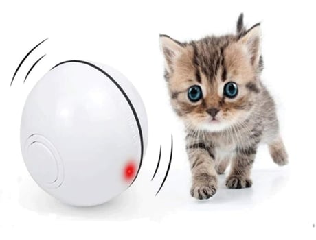 Bola de Brinquedo Interativa para Gatos com Luz Led Bola Giratória  Automática de 360 Graus Interativa Recarregável Por Usb