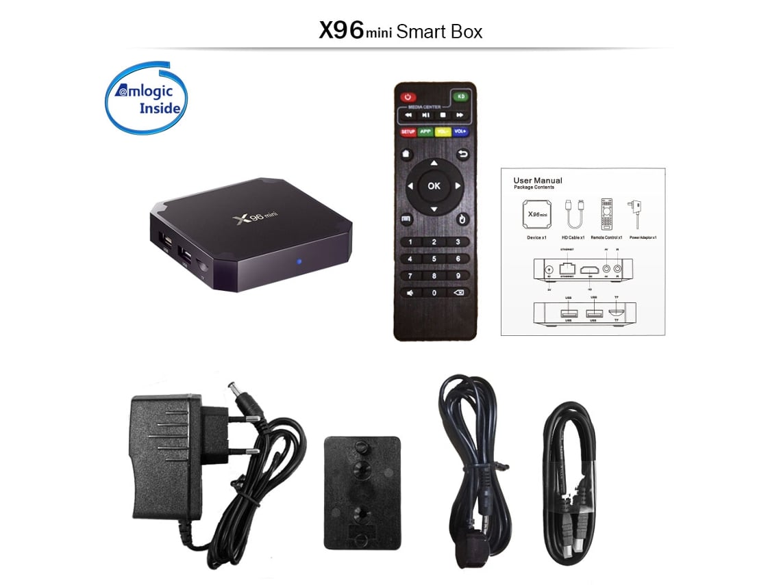 Box Smart TV X96 X96 Mini (Android - 4K Ultra HD - 2 GB RAM - Wi-Fi), mini  box tv 