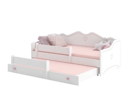 Cama dupla 160 x 80 com colchões e estrados incluídos Kobi Emma Pink