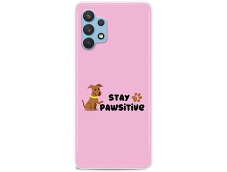 Capa THE CASES MARKET Stay Pawsitive para Samsung Galaxy A32 4G Silicone