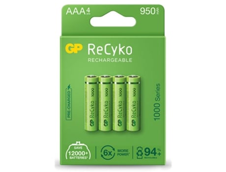 PILHA RECARREGÁVEL ALTA CAPACIDAD R3 AAA 950mAh (BLISTER 4 PILHAS) 