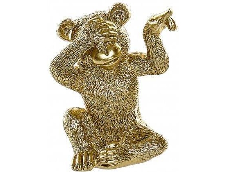 Macaco Decorativo HOGAR Y MÁS Macaco Dourado de Resina Decorativa