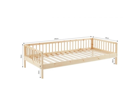 Cama Infantil Cosy Nest Pinho Maciço Bege 90x190 Laïba Kids