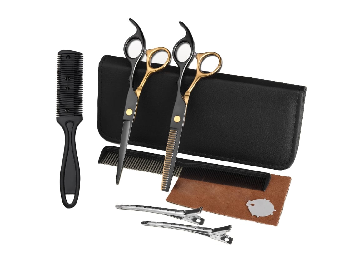 Kit de Tesoura para Corte de Cabelo Conjunto de Tesoura para Barbeiro para  Homens Mulheres Animais de Estimação Salão de Beleza Barbeiro | Worten.pt