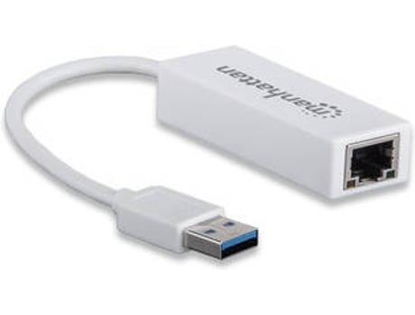 Cabo Adaptador mANHATTAN USB 3.0 para RJ-45 Branco