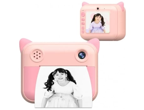 Câmera Fotográfica de Impressão Instantânea para Criança Rosa