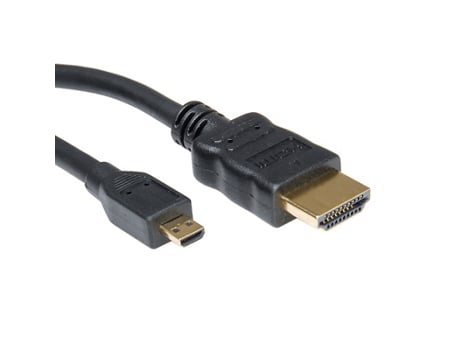 Cabo HDMI ROLINE High Speed + Ethernet (Macho/Macho - Micro HDMI D - 2 m - Preto)