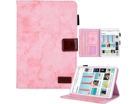 Capa Tablet iPad Mini 6 2021 HFS-HOUSE Textura de Tecido Rosa