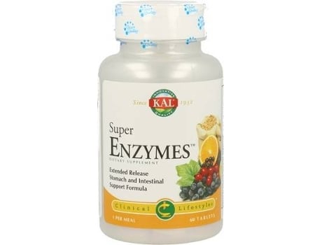 Suplemento Alimentar KAL Super Enzymes Ação Prolongada (60 comprimidos)