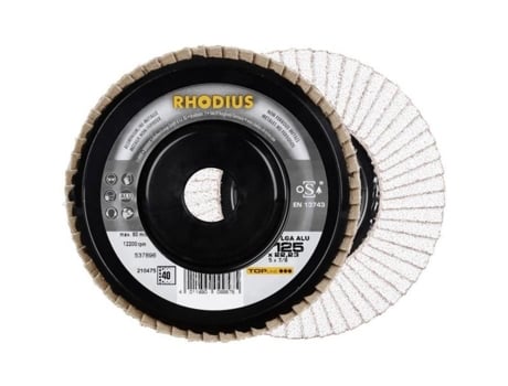 Disco Segmentado RHODIUS Lga Alu 210476 Ø 125 Mm Ø Furo 22 23 Mm Grão 60