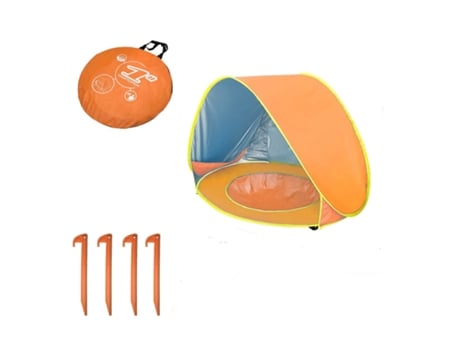 Tenda de Campismo de Praia para Bebé com Piscina,Upf Uv 50 laranja,120x80x70Cm USIFUL