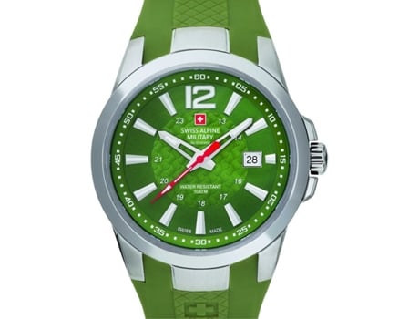 Relógio SWISS ALPINE MILITARY Homem (Silicone - Verde)