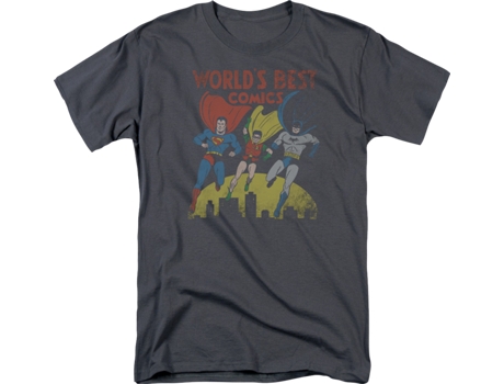 T-Shirt de Homem SUPERHEROMARVEL Worlds Best Dc Algodão (2XL)