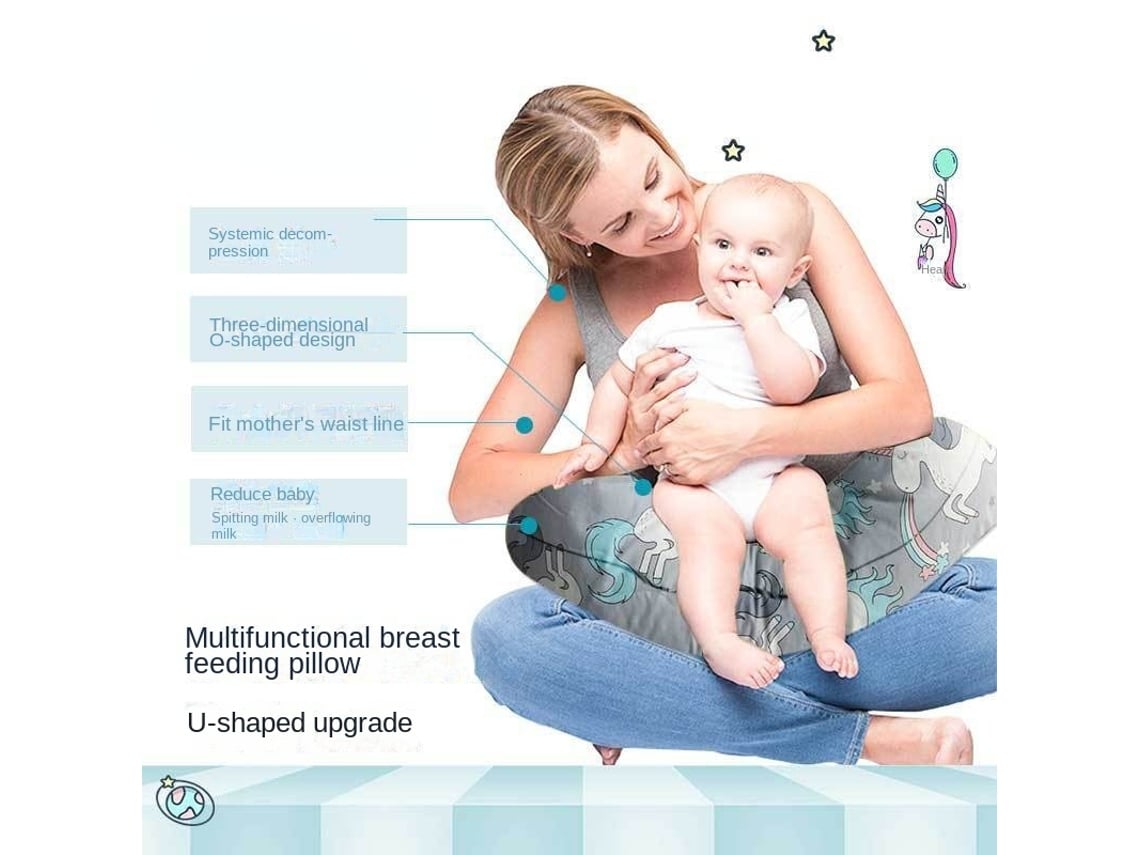 Almofada multifuncional em forma de U para amamentação do bebê