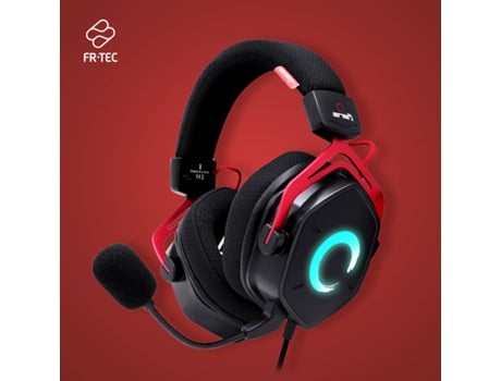 Auscultadores Gaming FRTEC Enso (Com Microfone - Preto e Vermelho)