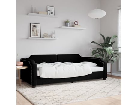 Sofá Cama VIDAXL Tecido Preto (80x200 cm)