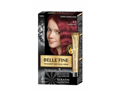 Tinta Permanente Belle´Fine Nº 6.5 Mogno 30 Ml