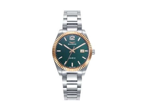 Relógio feminino SANDOZ 81384-65 – verde, aço, ip dourado, 100 m