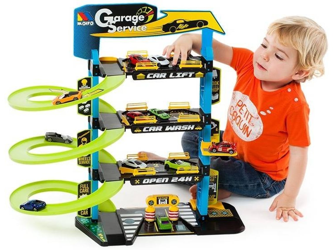 Kit Mini Carrinhos de Corrida Baby Infantil Com Baby Garagem no