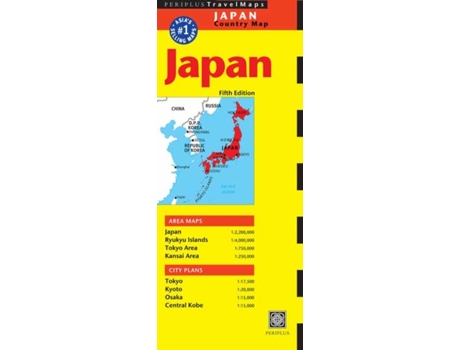 Livro japan travel map de periplus editions (inglês)