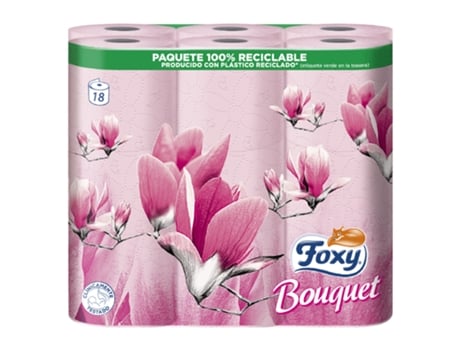 Papel Higiénico 3 Folhas Bouquet Rosa FOXY