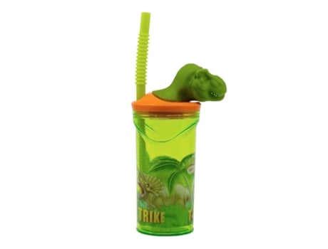 Copo 3D com Figura 360Ml Dinossauros Verde