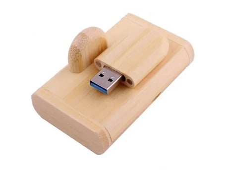 Pen Drive Madeira Clara Usb 3.0 Gravação JASTER