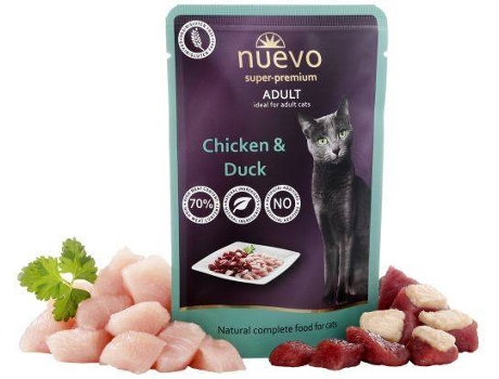 Ração para Gatos  (90 g - Húmida - Adulto - Sabor: Frango e Pato)