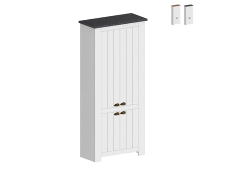 Sapateira Móvel Armário 2 Portas Branco Clássico 84X42X200Cm Hillrose WEB FURNITURE