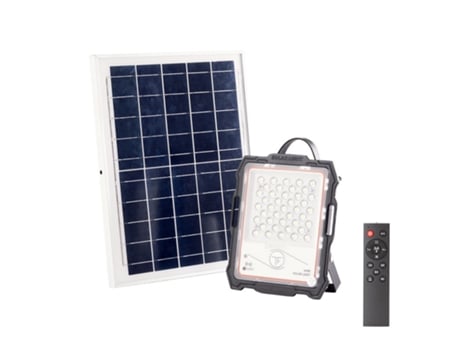 Projetor LED Solar 40W 4000Lm Sensor_Controle Controlo Remoto Painel:5V 15W Bateria: 3,3V 12.000Ma [Lum-Mj-Dw901]