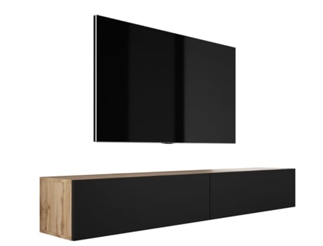 Móvel Tv Suspenso D: L: 2 X 100 Cm A: 34 Cm D: 32 Cm Wotan Oak/Black 3XELIVING