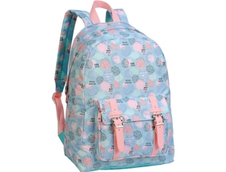 Mochila OPI Mayfair Dots Splash Azul e Rosa (40x30x17cm)