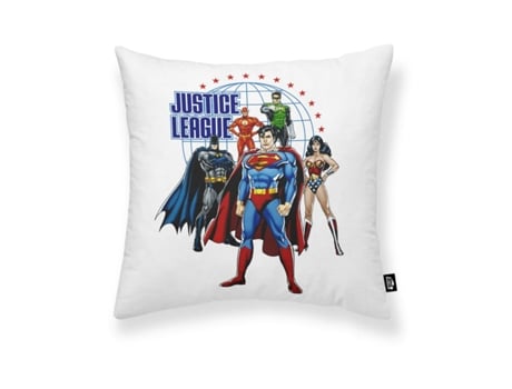 Capa de travesseiro Justice League Justice Team A Branco 45 x 45 cm