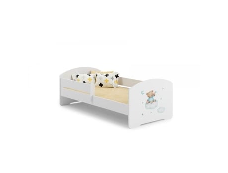 Cama Infantil com Colchão Luk Bar Bear KOBI Madeira MDF Multicor (140x70x15cm)