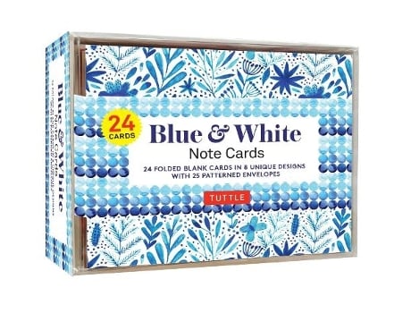 Livro blue & white note cards - 24 cards de edited by tuttle publishing (inglês)