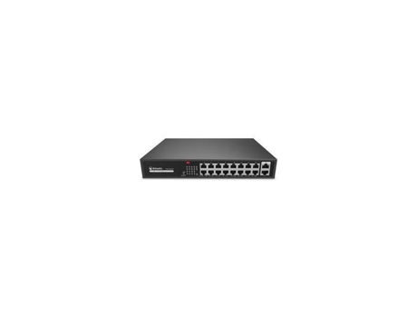 Switch ATLANTIS com 18 portas 10-100 Mbps 16 portas Poe de até 200 W cada porta até 30 W fonte de alimentação interna para desktop e rack ATLANTIS