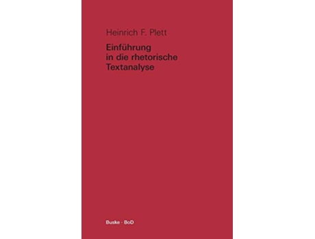 Livro Einführung in die rhetorische Textanalyse English French German and Latin Edition de Heinrich F Plett (Inglês)