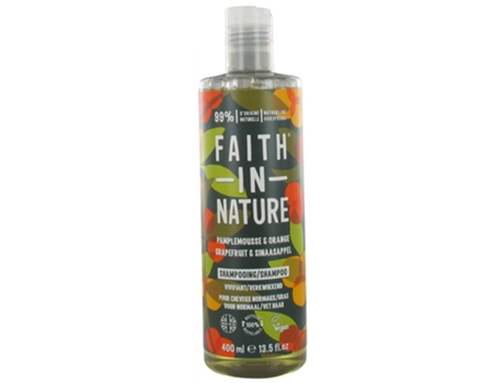 Shampoo Toranja e Laranja para Cabelos Normais a Oleosos 400 Ml FAITH IN NATURE