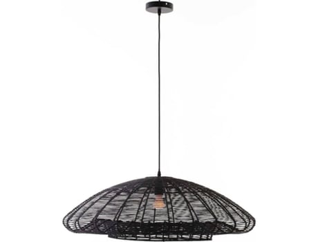 Lâmpada LUMISKY (Preto - Fibra Natural - 80x80x28 cm)