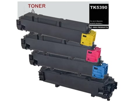 TK5390 pacote 4 toner multicolorido compatível com Kyocera TK5390BK TK5390C TK5390M TK5390Y GENÉRICO