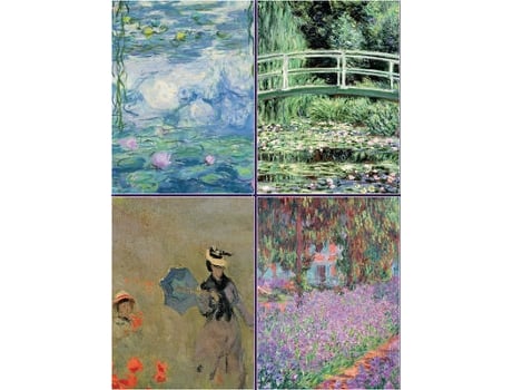 Livro set of four magnetic notepads: monet de created by peony press (inglês)