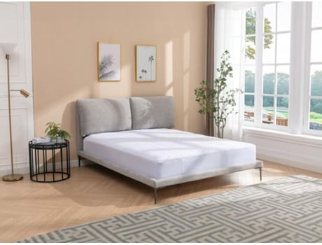 Estrutura de cama RIMOTA VENTE-UNIQUE Cinzento 180x200 cm - Com colchão - Com sommier