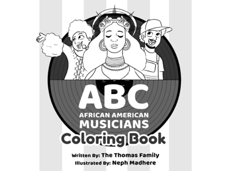 Livro ABC - African American Musicians Coloring Book The Thomas Family (Inglês)