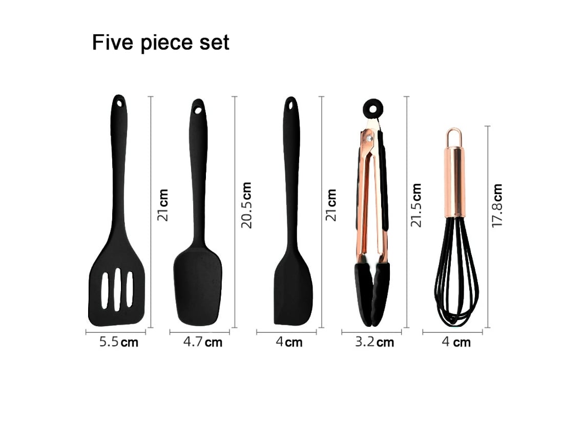 5pcs Silicone Cooking Utensils Set, Heat Resistant Kitchen